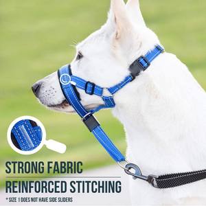 Muzzle US anjing nilon Modern dengan tali pengaman penutup mulut Harness untuk mencegah tarik berat kerah tali Halter - Product Image 3