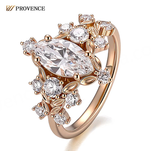 Anillo de Joyería Fina de Oro Amarillo Macizo de 14K/18K con Diamante de Laboratorio de Corte Marquesa de Lujo, Diseño Original, Anillos Personalizados para Hombre y Mujer - Product Image 1