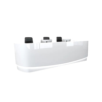 Meuble de réception minimaliste chinois pas cher LR-RD-051, comptoir de bureau à lignes épurées avec surface lisse pour un espace moderne