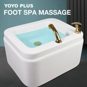 Lavabo de Pedicura de Cerámica de Alta Calidad con Asa Recta Dorada, Tazón para Spa de Pies con Drenaje para Uso en Salones de Belleza y Manicura - Product Image 4