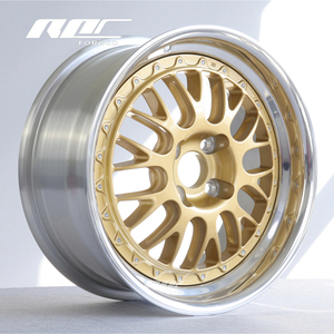 عجلات سباق Roc Custom Gold E88 مقاس 4x100، جنوط مصنوعة من قطعتين، مقاس 15 و16 بوصة لسيارات مازدا مياتا وفولكس <span class=keywords><strong>فاجن</strong></span> جولف وبي إم دبليو E30 الفئة الثالثة - Product Image 1