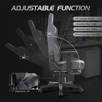 Chaise de jeu Chaise de bureau en tissu pour ordinateur Chaise de bureau Vidéo Lumbar Racing Swivel Recliner Task Gamer Chaise de jeu vidéo Hauteur réglable