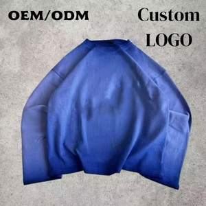 T-shirts personnalisés 100% coton, effet délavé soleil, imprimé numérique, manches longues, coupe oversize, ourlet brut - Product Image 1