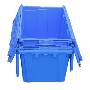 Heavy Duty Plastic Stackable Nesting Crate Turnover Box For Moving Company Or Warehouse