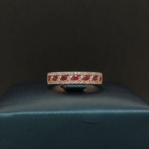 ชุดช่องเพชรธรรมชาติสีขาวหรือสีเหลืองทอง18K สีขาวหรือสีเหลืองคลาสสิกชุดแหวนทับทิม - Product Image 1