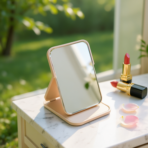 Square Vanity <b>Mirror</b> With <b>Stand</b> <b>Small</b> Size Daily Skin Care Beauty Tools - Product Image 3