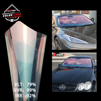 Film solaire pour vitres de voiture en PET effet caméléon avec protection UV à 99 %, anti-rayures et protection de la vie privée, teinte violette