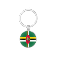 Porte-clés double face à motif drapeau national de la Jamaïque, anneau de clé rond en alliage pour souvenir de voyage et cadeau de collection