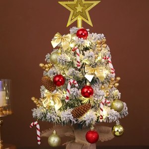 Venta caliente 45CM 60CM Árbol de Navidad Flocado Navidad Oficina Adornos de escritorio para decoraciones navideñas - Product Image 6