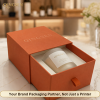 Boîtes cadeaux de luxe en carton rigide terracotta personnalisées, estampées à chaud avec feuille d'or, pour bougies aromatiques, pour la décoration de la maison