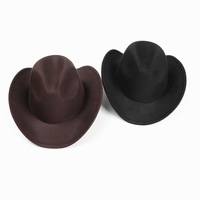 Chapeau Fedora uni style rétro britannique pour homme et femme, chapeau de cowboy à bord plat pour gentleman