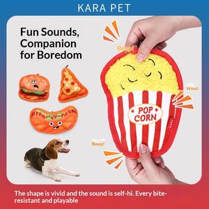 Jouets pour chiens en PVC résistants aux morsures, pour le soulagement des dents, avec simulation sonore, en forme de hamburger et de frites, pour le divertissement transfrontalier, ne se détèchent pas - Product Image 2