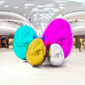 Inflatable दर्पण ईस्टर अंडे धातु चमकदार डिस्को गुब्बारे विशाल pvc फ्लोटिंग गोले घटना सजावट पार्टी प्रोप्स थोक - Product Image 4
