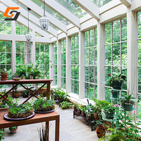 Techo triangular de lujo al aire libre de aluminio Solarium Sunrooms Casa de cristal