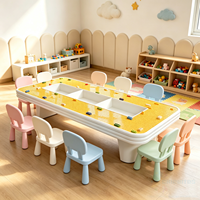 Table de jeu multifonctionnelle pour enfants Chiquitos avec rangement intégré et rainures pour blocs de construction – Idéale pour l'éducation préscolaire et les activités ludiques