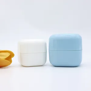 Màu xanh hình vuông 30g 50g 100g hai lớp PP mặt kem Jar