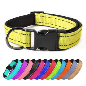 Alta Qualidade Por Atacado Dog acessórios Custom Pet Collar E Trela Reflective Nylon Tape Para Dog Collar Leash