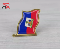 Broche en émail personnalisée avec logo, petite broche drapeau national, artisanat en métal, épingles souvenir d'Haïti, badge