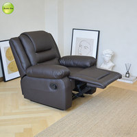 Fauteuil inclinable multifonctionnel en cuir avec porte-gobelet, fauteuil inclinable manuel pour salon, home cinéma 8925