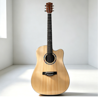 Guitare semi-acoustique professionnelle 41 pouces en épicéa massif avec micro EQ LC-5 et finition brillante, vente en gros d'usine