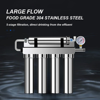 Purificateur d'eau domestique 5 étapes en acier inoxydable avec membrane UF, conception sans réservoir pour utilisation extérieure