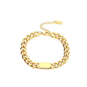 <span class=keywords><strong>Set</strong></span> di Gioielli Unisex Punk, <span class=keywords><strong>Bracciale</strong></span> <span class=keywords><strong>e</strong></span> <span class=keywords><strong>Collana</strong></span> in Acciaio Inox 316L Placcato Oro 18K, Catena Cubana con Nome o Logo Personalizzato - Product Image 6