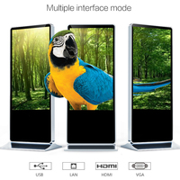 Écran autoportant 43 pouces LCD Digital Signage et affichage avec 4 roues Android 11 Wifi 500cdm2 Écrans tactiles Totem Kiosk