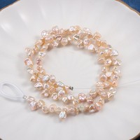 Perles naturelles baroques recyclées sans noyau Fairy Petal 5-6mm, chaîne en vrac DIY, une pièce environ. 38-39 cm de long