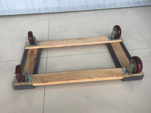 Тележка-платформа усиленная 4-колесная TC0500 для тяжелых грузов, для мебели, серая, с ковровыми накладками, грузоподъемность 300 кг/500 кг, для покупок - Product Image 4