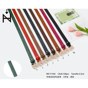 Cintura in similpelle goffrata da 3,3 cm per donna, cinture alla moda - Product Image 3