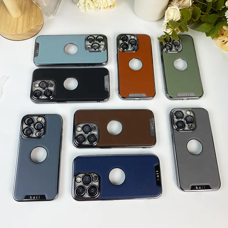Matte Leather Cell Phone Case For Iphone 15 Pro Max Case Matte PU Mobile Phone Cover For Iphone Case 14 13 12 11 Pro Max
