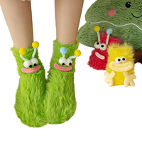 Chaussettes de cheville fantaisie pour femme, motif animal mignon et doux, chaudes et moelleuses pour l'hiver, idéales pour la maison, pour couple