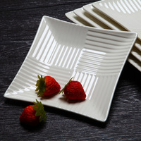Assiette de service en mélamine blanche d'usine, vaisselle japonaise, plat carré de haute qualité, brillant, personnalisable, incassable, durable