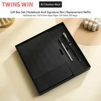 Nouveau style 2026 – Carnet à boucle plate couleur unie avec stylo-plume – Coffret cadeau portable idéal pour offrir