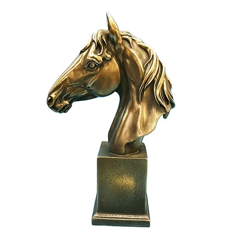Reçine Steed at heykel bronz kafa hayvan figürleri heykel ev el sanatları sanat dekoru kapalı oturma odası için