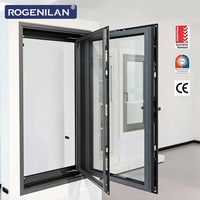 Fenêtre à battant en aluminium ultra-étroite Rogenilan, moderne et ventilée, avec double vitrage trempé et moustiquaire