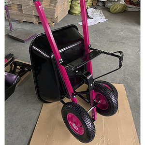 WH6611 Heavy Duty Garden Construction Wheelbarrow <strong>Wheel</strong> <strong>Barrow</strong> with Load 180kg 90L 16X4 Inch Pneumatic <strong>Wheel</strong> - Product Image 5