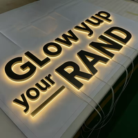 Letras con Retroiluminación LED y Acabado Pintado, Logotipo de Pared, Letrero con Nombre Personalizado, Letrero Personalizado de Fabricante