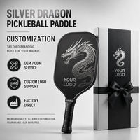 Raquette de pickleball en fibre de carbone brute Lingjun Dragon Series T700, 16 mm, Aero-hole, norme USAPA, raquette professionnelle, entraînement pour enfants, personnalisable