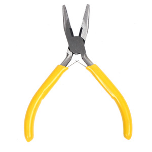 Yellow Handled Toothed Needle Nose Pliers 4.5 Inch Serrated Jaw Mini Pliers Tool For Precision Work - Product Image 4