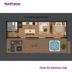 Casa Contenedor Prefabricada Portátil, Ahorra Espacio de Envío, Cabaña para Glamping en la Talaja - Product Image 4