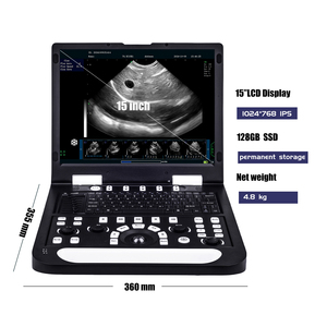 Appareil d'échographie portable avec écran LCD de 15 pouces, scanner de diagnostic vétérinaire avec SSD de 128 Go, système d'<span class=keywords><strong>imagerie</strong></span> clinique de 4,8 kg - Product Image 1