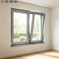 Ventana Abatible de Aluminio Personalizada con Rejillas y Pantalla, Vidrio Templado Doble, Ventanas Abatibles y Giratorias