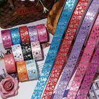 Ruban gros-grain argenté simple face de luxe de 2,2 cm pour boîtes cadeaux, faveurs de mariage, décoration de cadeaux, 50 yards/rouleau