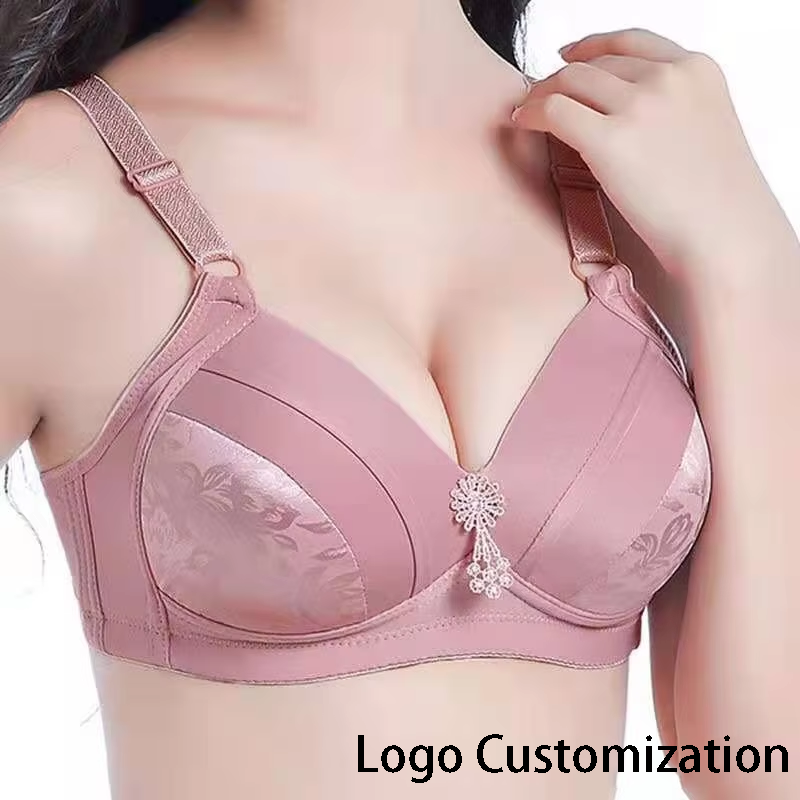 Customization Direct Supply Plus-Size Thin Wire Free Bras Comfortable Breathable Solid 3/4 Cup Basic Style For Women