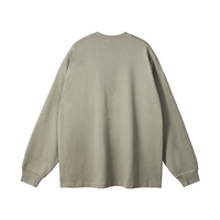 T-shirt à manches longues surdimensionné en coton 100% imprimé sur mesure pour hommes, vente en gros, streetwear vintage, t-shirt vierge lourd 305GSM