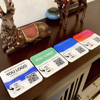 Carte NFC personnalisée programmable avec retour d'information par tapotement, code QR pour avis Google, pour comptoir de café, restaurant, boutique, table, plaque NFC en acrylique