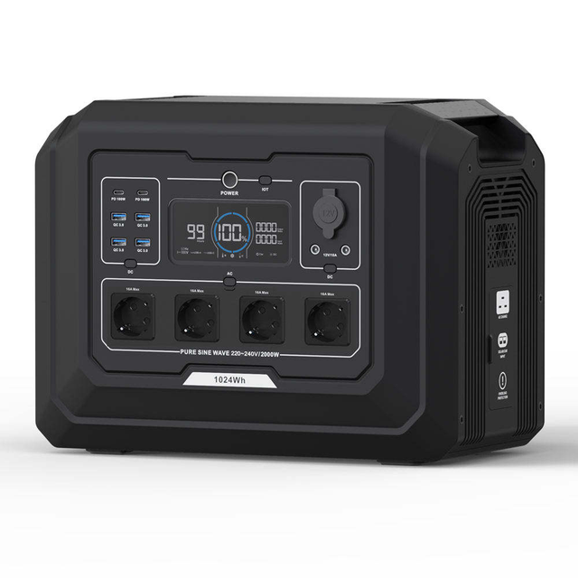 S1 Portable 2000W Fast Charging Solar Generator LiFePO4 Battery Home UPS Power Station Featuring Pure Sine Wave MPPT for Car Use