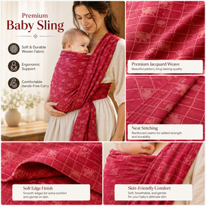 Stock terminado Lyocell algodón Lino mezclado patio teñido Jacquard tela para bebé Sling Baby Warp Ring Sling - Product Image 1