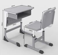 Ensemble de chaise et de bureau d'étudiant réglables en hauteur en plastique DepEd, mobilier scolaire ergonomique pour les salles de classe, bureaux pour l'utilisation scolaire aux Philippines